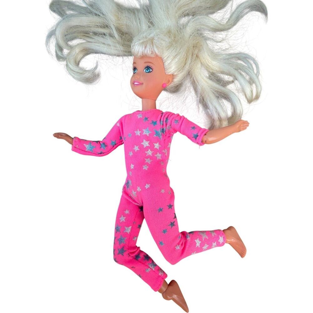 1995 Gymnast Stacie Doll Little Sister Barbie Fully Jointed 8" Blonde Pink Stacy